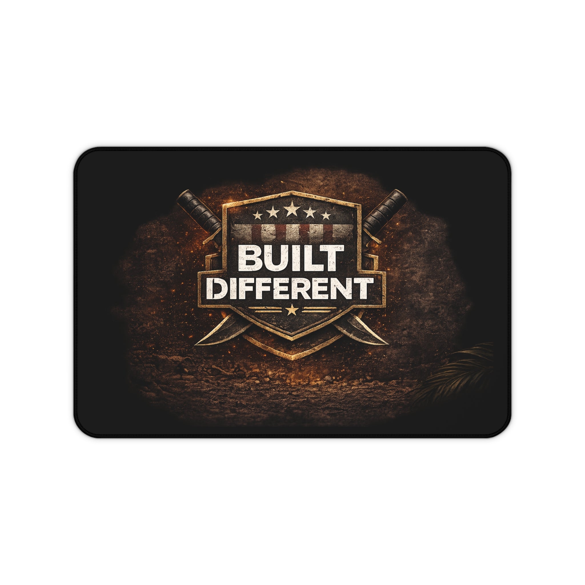 Built Different Desk Mat — Rugged Focus Mousepad for Work & Gaming