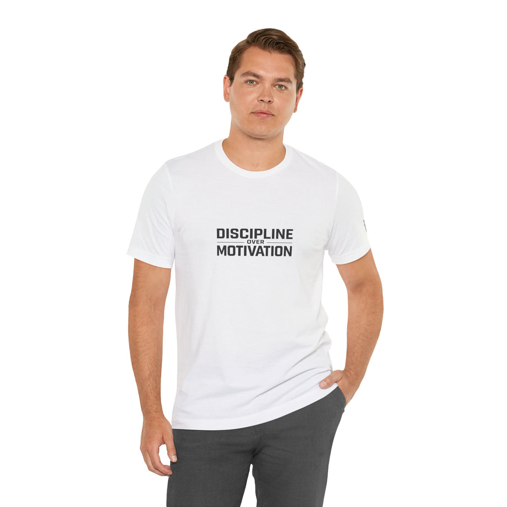 Discipline Over Motivation T-Shirt — Minimal Motivational Gym Tee